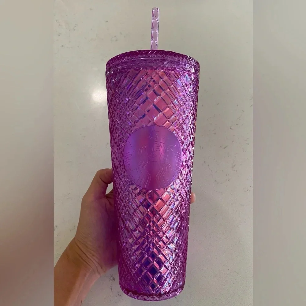 New Starbucks 2023 Valentine’s Pink Taffy Iridescent Jewel Venti Cup 24oz